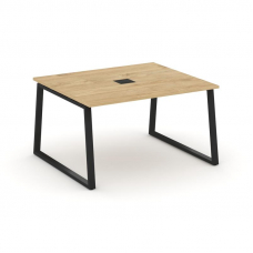 Style Project Стол переговорный SN-6T1.SPRG-032 Тиквуд Светлый/Металл Черный/Заглушка Металл Черный