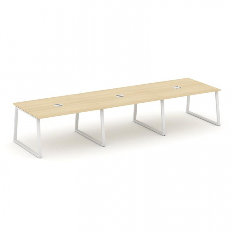 Style Project Стол переговорный SN-6T1.SPRG-054 Акация Лорка/Металл Белый/Заглушка Металл Белый 4740
