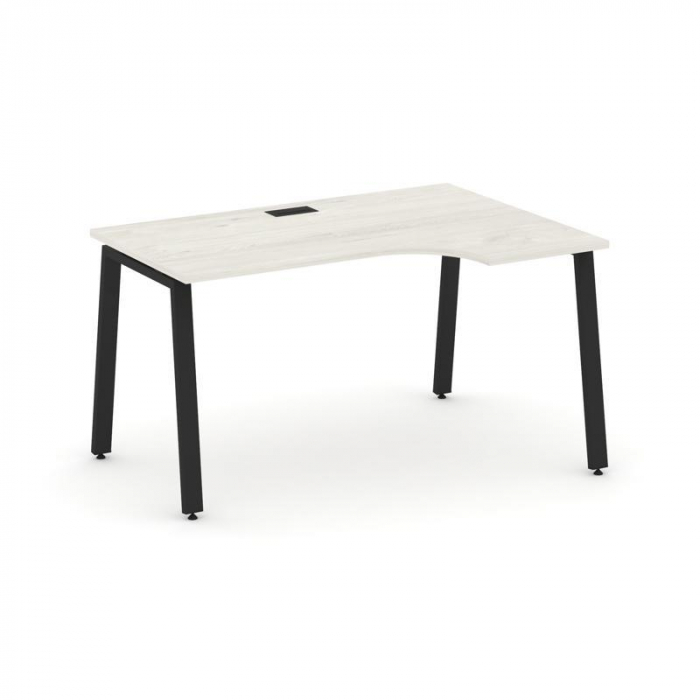 Style Project Стол рабочий эргоном. SN-6A.SPA-002(R) Дуб Наварра/Металл Черный 1580*600/980*750