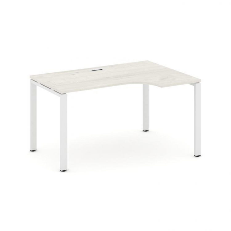 Style Project Стол рабочий эргоном. SN-6P.SPA-002(R) Дуб Наварра/Металл Белый 1580*600/980*750