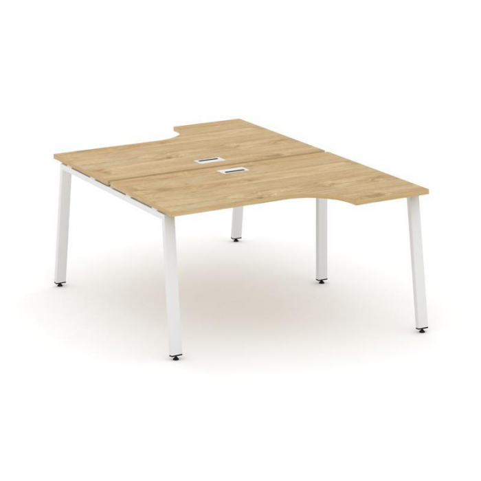 Style Project Рабочая станция эргоном. SN-6A.DRPA-001 Тиквуд Светлый/Металл Белый 1380*1232/1992*750