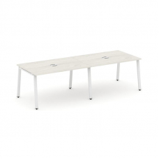 Style Project Стол переговорный SN-6A.SPRG-013 Дуб Наварра/Металл Белый 2760*980*750