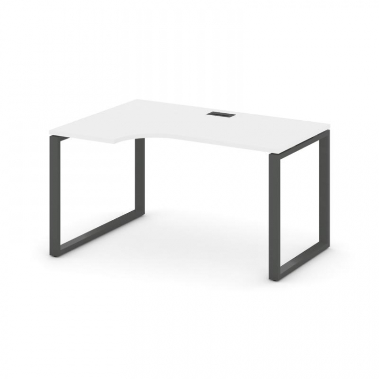Style Project Стол рабочий эргоном. SN-6O.SPA-021(L) Белый/Металл Антрацит 1380*800/980*750