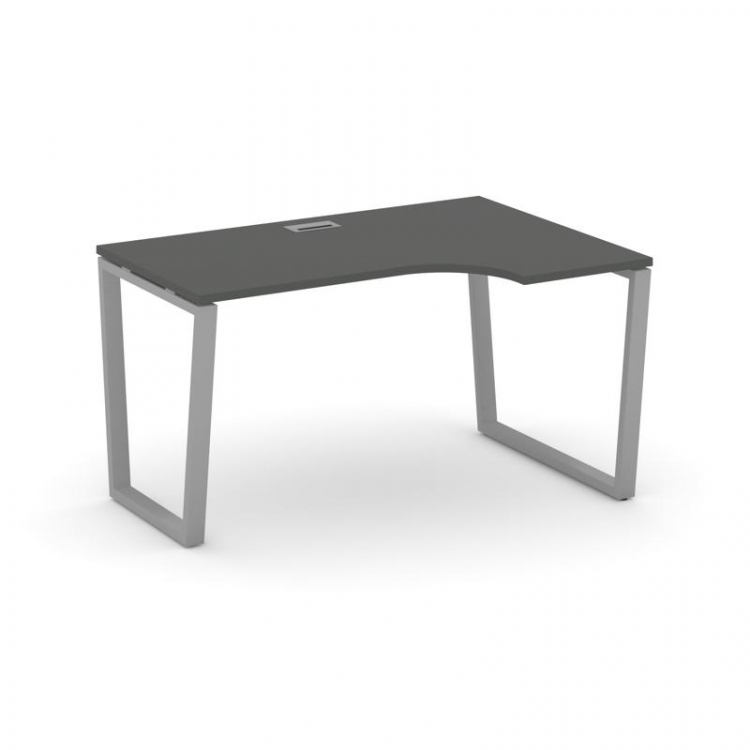 Style Project Стол рабочий эргоном. SN-6T2.SPA-002(R) Антрацит/Металл Серый/Заглушка Пластик Серебри