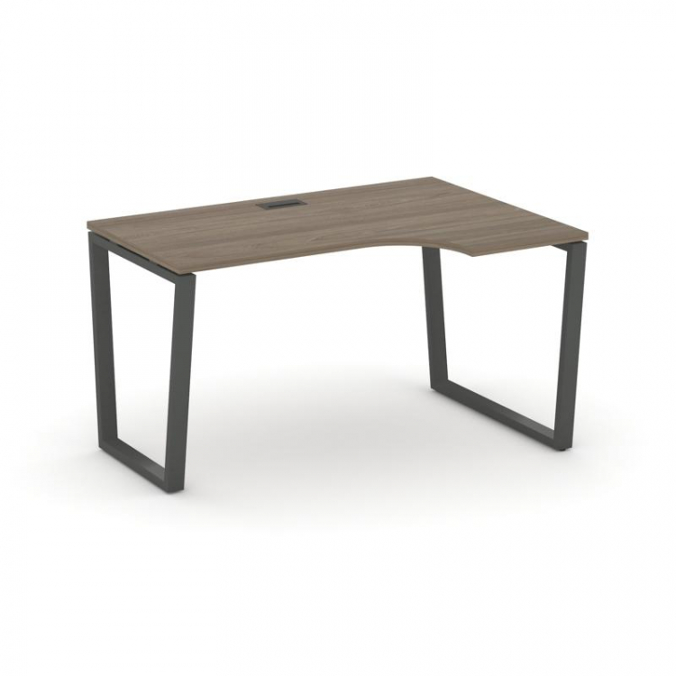 Style Project Стол рабочий эргоном. SN-6T2.SPA-002(R) Вяз Благородный/Металл Антрацит/Черный Пластик