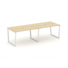 Style Project Стол переговорный SN-6T2.SPRG-012 Акация Лорка/Металл Белый/Заглушка Металл Белый 2360