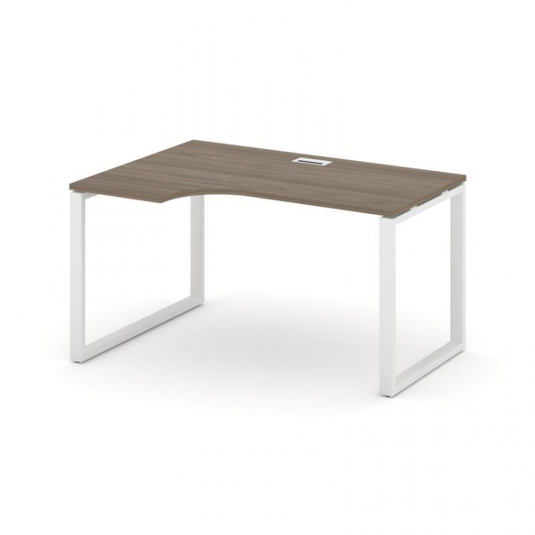 Style Project Стол рабочий эргоном. SN-6O.SPA-012(L) Вяз Благородный/Металл Белый 1580*700/980*750