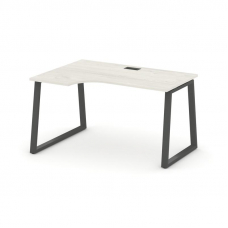 Style Project Стол рабочий эргоном. SN-6T1.SPA-012(L) Дуб Наварра/Металл Антрацит/Черный Пластик 158