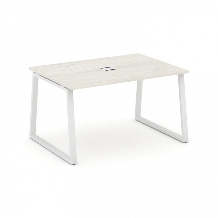 Style Project Стол переговорный SN-6T1.SPRG-002 Дуб Наварра/Металл Белый/Заглушка Металл Белый 1180*