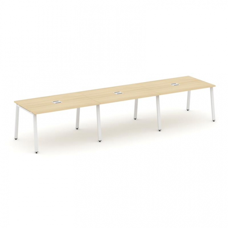 Style Project Стол переговорный SN-6A.SPRG-023 Акация Лорка/Металл Белый 4410*980*750