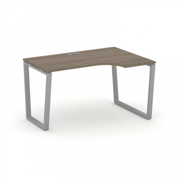 Style Project Стол рабочий эргоном. SN-6T2.SPA-002(R) Вяз Благородный/Металл Серый/Заглушка Пластик