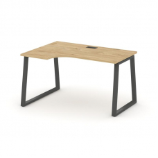 Style Project Стол рабочий эргоном. SN-6T1.SPA-002(L) Тиквуд Светлый/Металл Антрацит/Заглушка Пласти