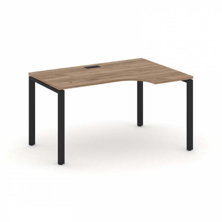 Style Project Стол рабочий эргоном. SN-6P.SPA-001(R) Дуб Табак/Металл Черный 1380*600/980*750