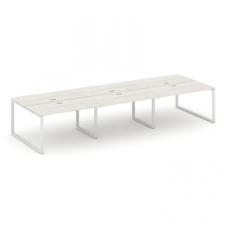 Style Project Рабочая станция 2-х сторон. SN-6O.DRS-071 Дуб Наварра/Металл Белый 2940*1432*750