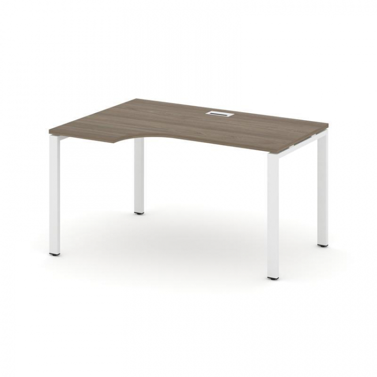 Style Project Стол рабочий эргоном. SN-6P.SPA-011(L) Вяз Благородный/Металл Белый 1380*700/980*750