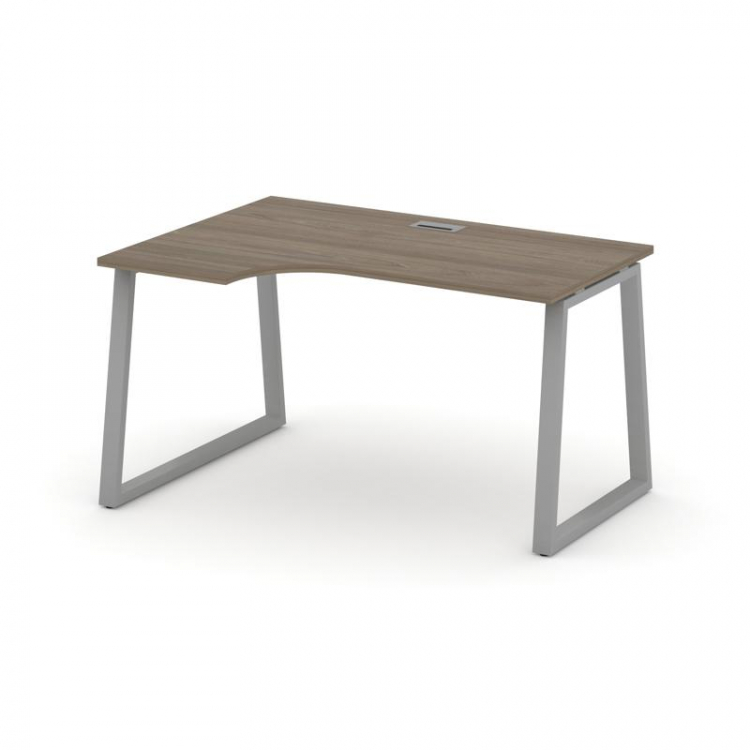 Style Project Стол рабочий эргоном. SN-6T1.SPA-012(L) Вяз Благородный/Металл Серый/Заглушка Пластик