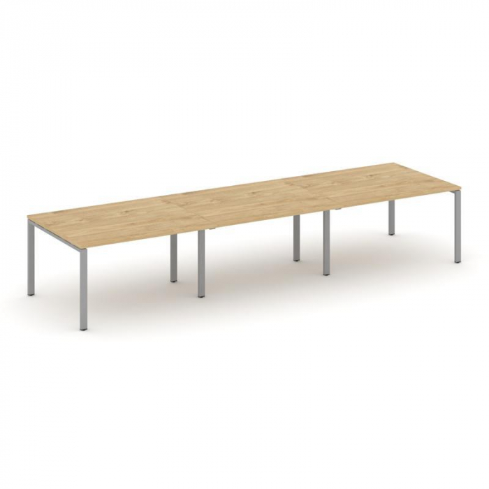 Стайл Проджект Стол переговорный SN-6P.SPRG-054.3 Тиквуд Светлый/Металл Серый 4740*1180*750