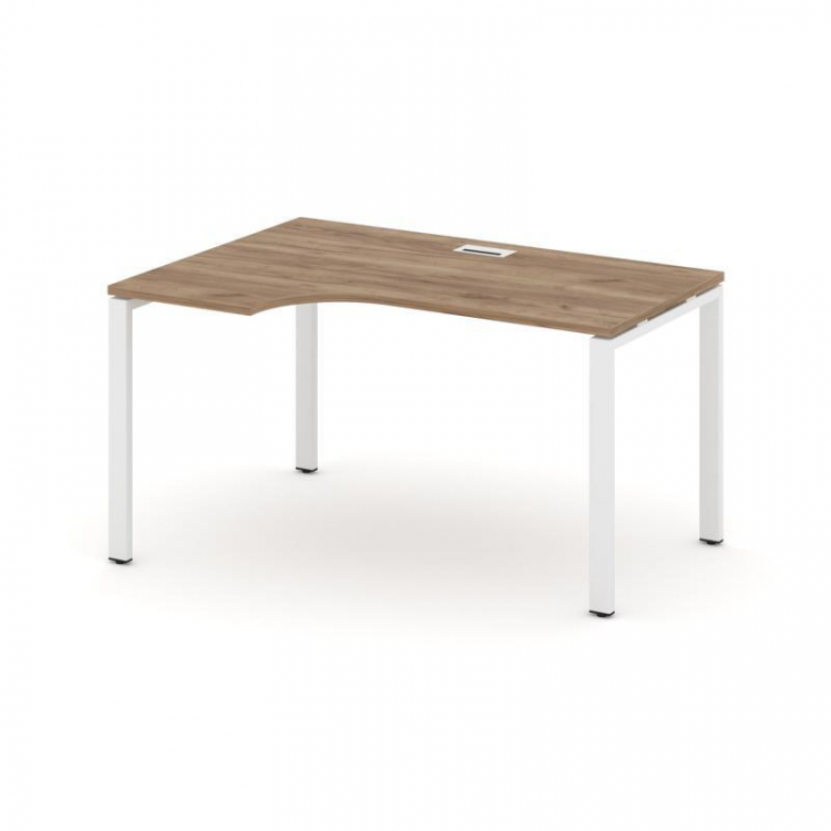 Style Project Стол рабочий эргоном. SN-6P.SPA-021(L) Дуб Табак/Металл Белый 1380*800/980*750