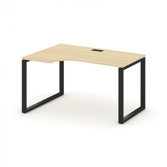 Style Project Стол рабочий эргоном. SN-6O.SPA-011(L) Акация Лорка/Металл Черный 1380*700/980*750