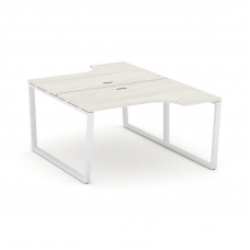 Style Project Рабочая станция эргоном. SN-6T2.DRPA-022 Дуб Наварра/Металл Белый/Заглушка Пластик Бел