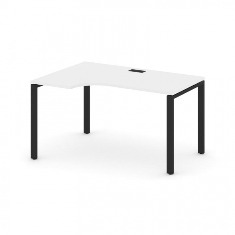Style Project Стол рабочий эргоном. SN-6P.SPA-012(L) Белый/Металл Черный 1580*700/980*750