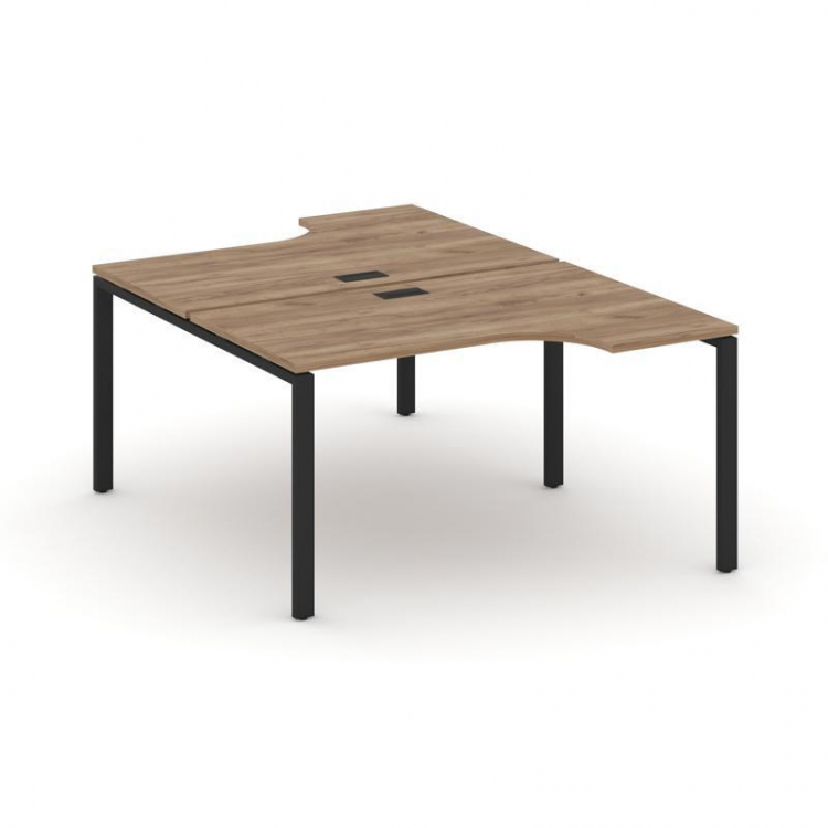 Style Project Рабочая станция эргоном. SN-6P.DRPA-012 Дуб Табак/Металл Черный 1580*1432/1992*750