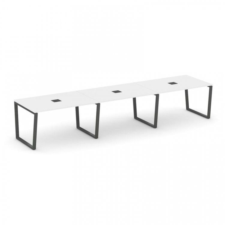 Style Project Стол переговорный SN-6T2.SPRG-022 Белый/Металл Антрацит/Заглушка Металл Антрацит 3540*