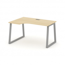 Style Project Стол рабочий эргоном. SN-6T1.SPA-011(L) Акация Лорка/Металл Серый/Заглушка Пластик Сер
