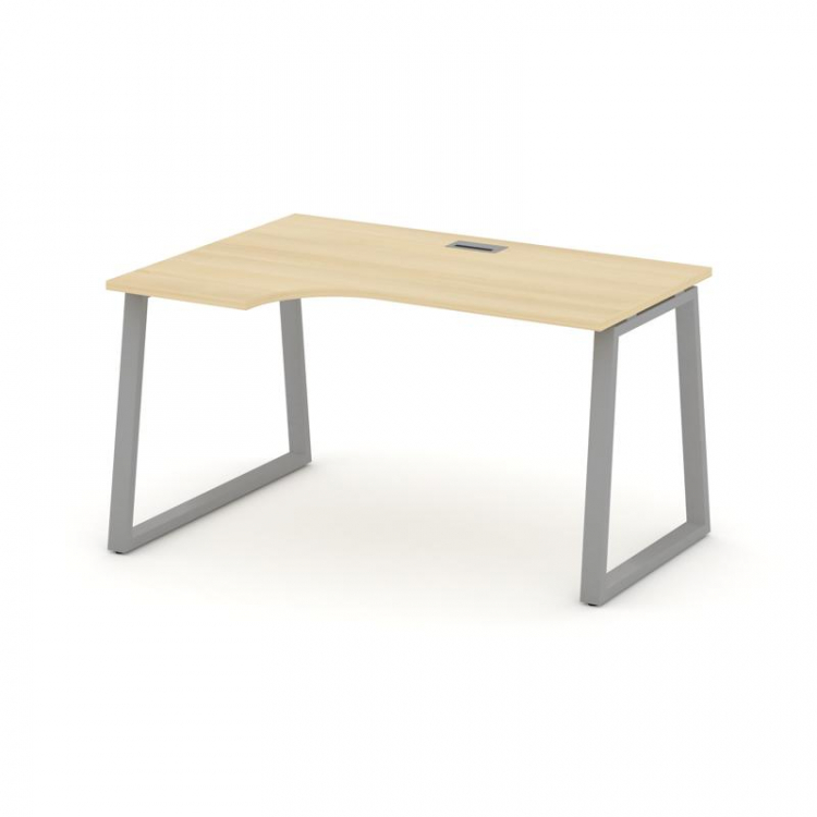 Style Project Стол рабочий эргоном. SN-6T1.SPA-011(L) Акация Лорка/Металл Серый/Заглушка Пластик Сер