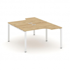 Style Project Рабочая станция эргоном. SN-6P.DRPA-012 Тиквуд Светлый/Металл Белый 1580*1432/1992*750