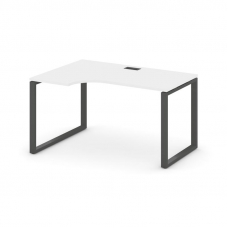 Style Project Стол рабочий эргоном. SN-6O.SPA-001(L) Белый/Металл Антрацит 1380*600/980*750