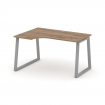 Style Project Стол рабочий эргоном. SN-6T1.SPA-011(L) Дуб Табак/Металл Серый/Заглушка Пластик Серебр