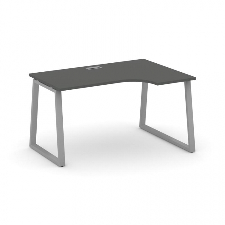 Style Project Стол рабочий эргоном. SN-6T1.SPA-021(R) Антрацит/Металл Серый/Заглушка Пластик Серебри