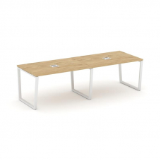 Style Project Стол переговорный SN-6T2.SPRG-011 Тиквуд Светлый/Металл Белый/Заглушка Металл Белый 19