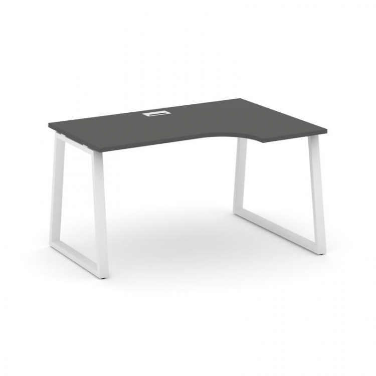 Style Project Стол рабочий эргоном. SN-6T1.SPA-012(R) Антрацит/Металл Белый/Заглушка Пластик Белый 1
