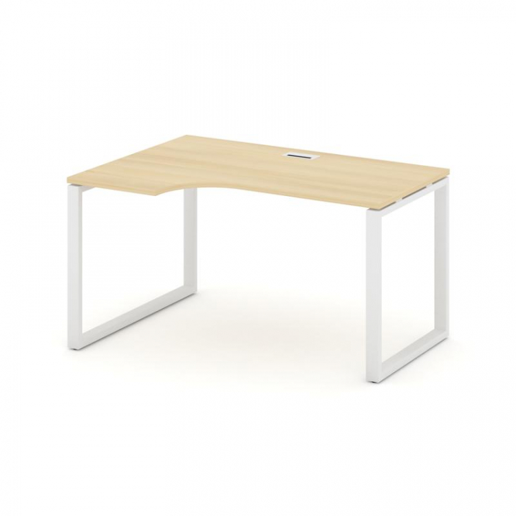 Style Project Стол рабочий эргоном. SN-6O.SPA-012(L) Акация Лорка/Металл Белый 1580*700/980*750
