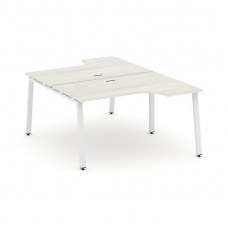 Style Project Рабочая станция эргоном. SN-6A.DRPA-011 Дуб Наварра/Металл Белый 1380*1432/1992*750