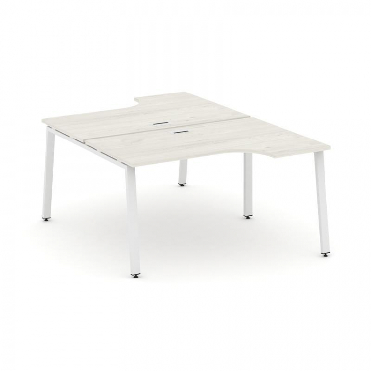 Style Project Рабочая станция эргоном. SN-6A.DRPA-011 Дуб Наварра/Металл Белый 1380*1432/1992*750