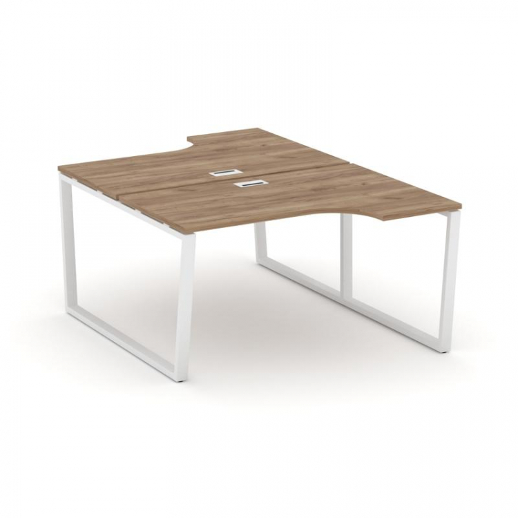 Style Project Рабочая станция эргоном. SN-6T2.DRPA-011 Дуб Табак/Металл Белый/Заглушка Пластик Белый