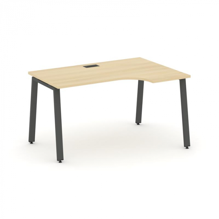 Style Project Стол рабочий эргоном. SN-6A.SPA-022(R) Акация Лорка/Металл Антрацит 1580*800/980*750