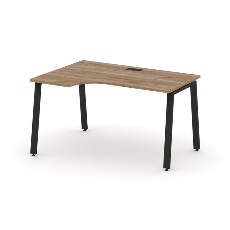 Style Project Стол рабочий эргоном. SN-6A.SPA-002(L) Дуб Табак/Металл Черный 1580*600/980*750