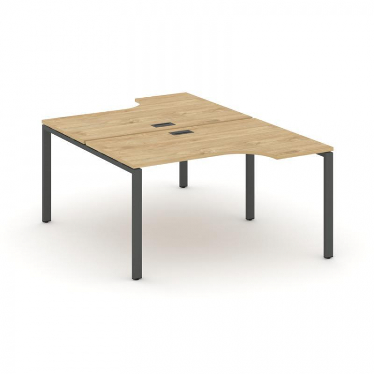 Style Project Рабочая станция эргоном. SN-6P.DRPA-001 Тиквуд Светлый/Металл Антрацит 1380*1232/1992*