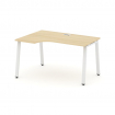 Style Project Стол рабочий эргоном. SN-6A.SPA-002(L) Акация Лорка/Металл Белый 1580*600/980*750