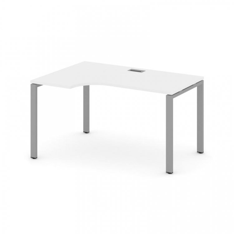 Style Project Стол рабочий эргоном. SN-6P.SPA-001(L) Белый/Металл Серый 1380*600/980*750