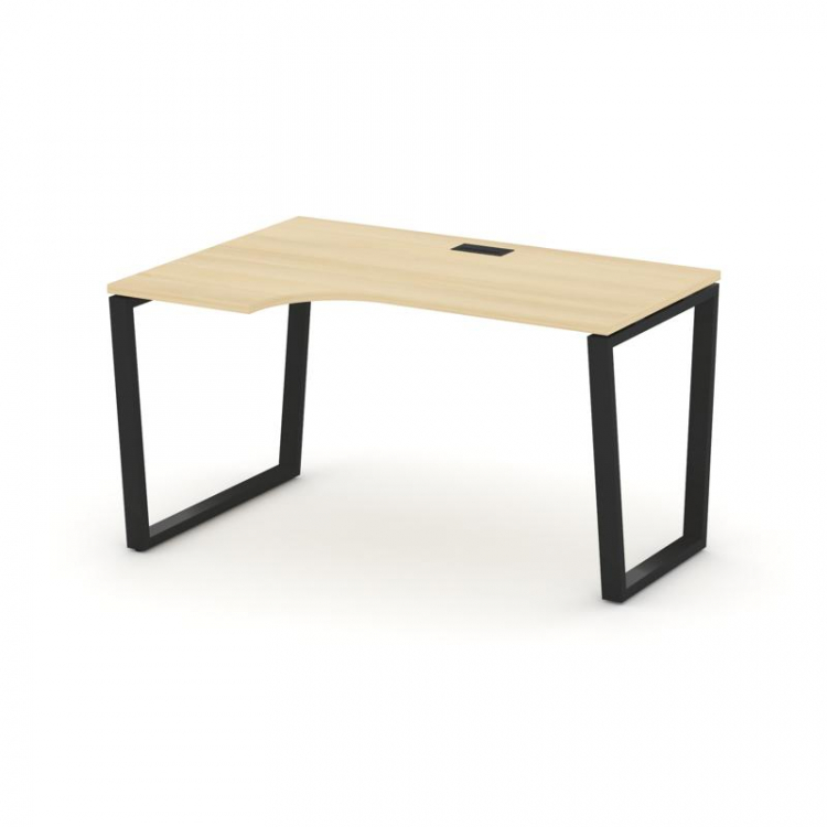 Style Project Стол рабочий эргоном. SN-6T2.SPA-002(L) Акация Лорка/Металл Черный/Заглушка Пластик Че