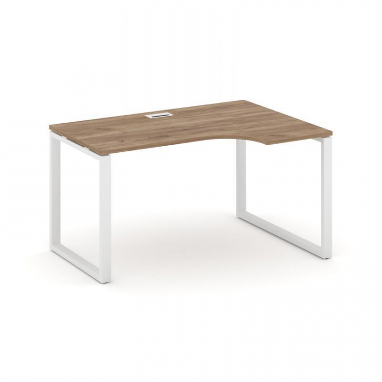 Style Project Стол рабочий эргоном. SN-6O.SPA-002(R) Дуб Табак/Металл Белый 1580*600/980*750