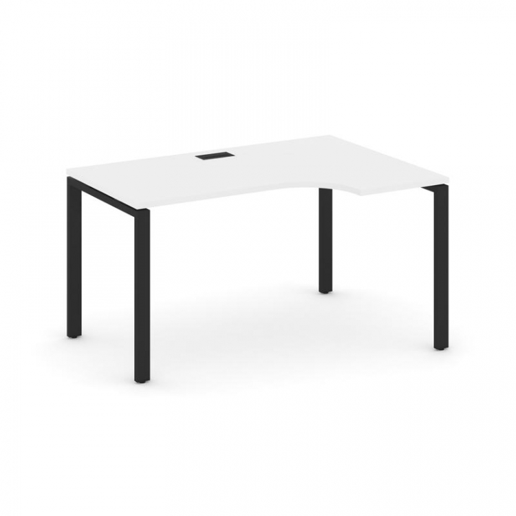 Style Project Стол рабочий эргоном. SN-6P.SPA-012(R) Белый/Металл Черный 1580*700/980*750