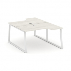 Style Project Рабочая станция эргоном. SN-6T1.DRPA-001 Дуб Наварра/Металл Белый/Заглушка Пластик Бел