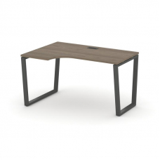 Style Project Стол рабочий эргоном. SN-6T2.SPA-001(L) Вяз Благородный/Металл Антрацит/Черный Пластик