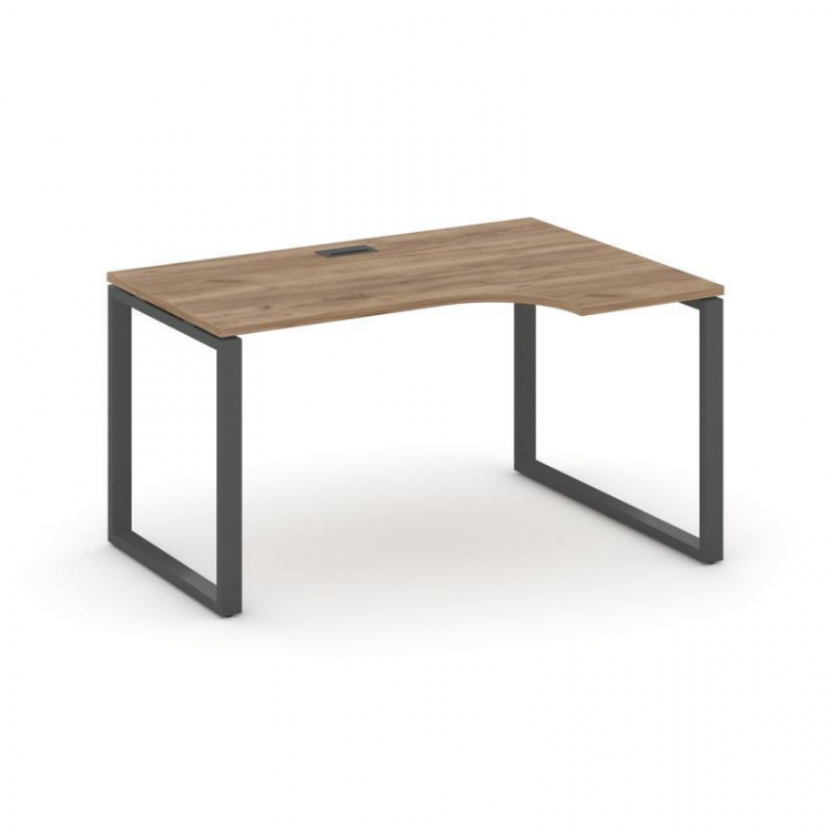 Style Project Стол рабочий эргоном. SN-6O.SPA-002(R) Дуб Табак/Металл Антрацит 1580*600/980*750